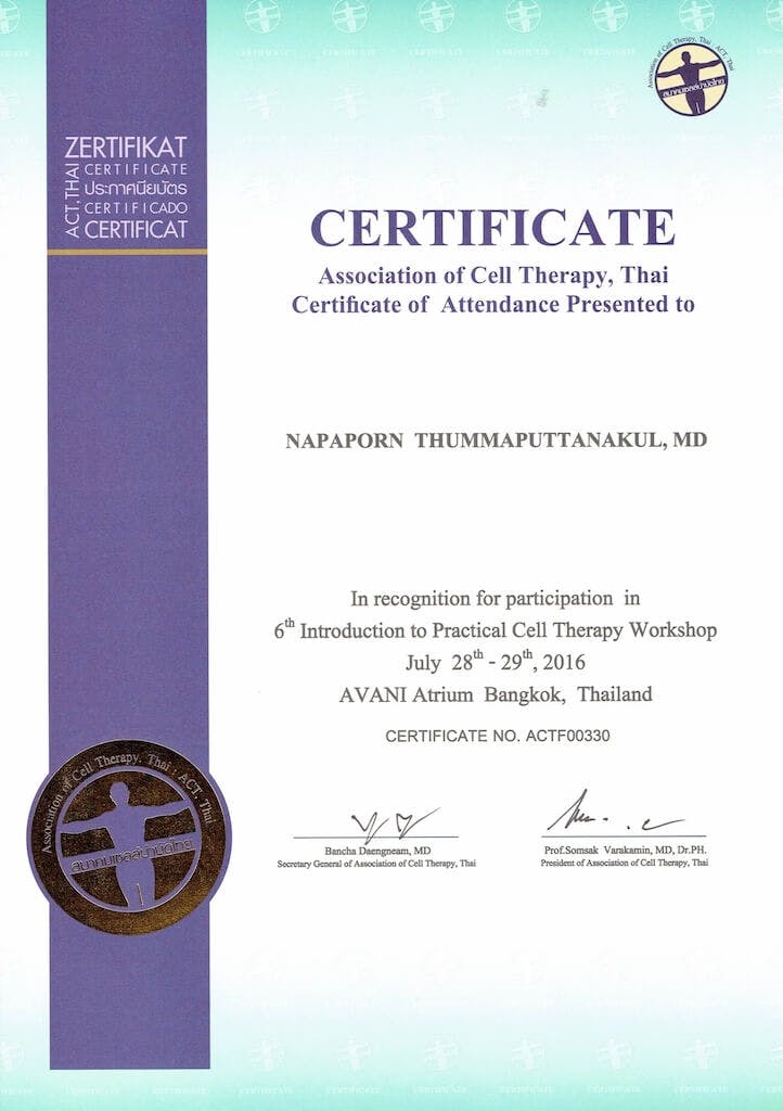 Certificate Vitalia Wellness Clinic Image 04